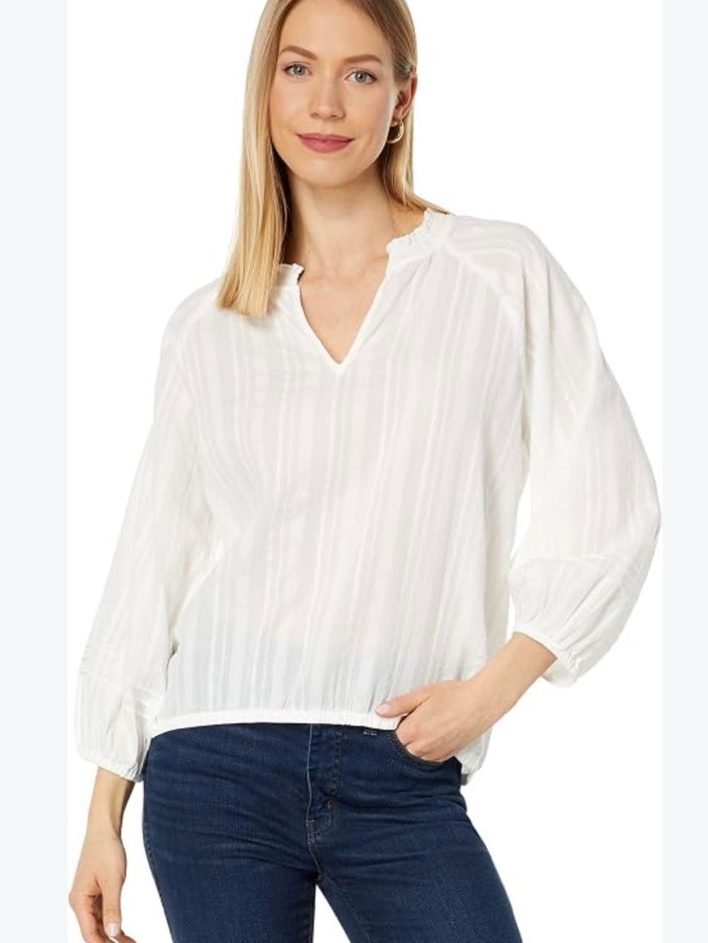 Carve designs Camryn blouse white organic cotton sz M
